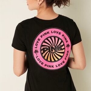 PINK Victoria's Secret Women's Black Graphic Tee